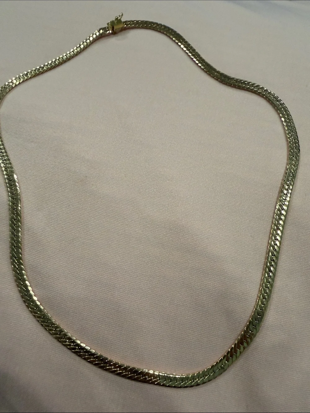 Elegant Gold-Tone Herringbone Necklace - Picture 7 of 7